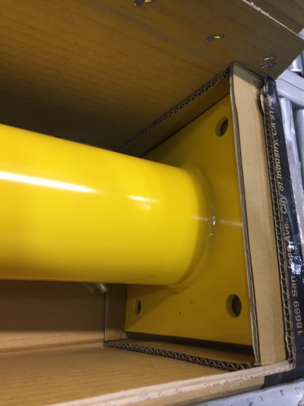 Photo 3 of  Safety Bollard Post 36 x 4.5 Inches - Yellow Pipe Bollards Steel Parking Barrier for Garage or Parking Lot,