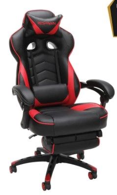 Photo 1 of Respawn 110 Racing-Style Bonded Leather Gaming Chair, Red/Black