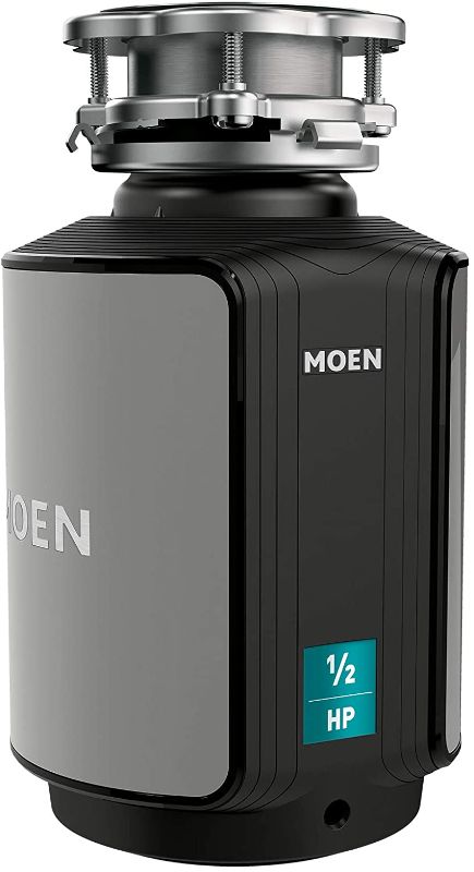 Photo 1 of Moen GX50C Prep Series 1/2 HP Continuous Feed Garbage Disposal with Sound Reduction, Power Cord Included, Black
