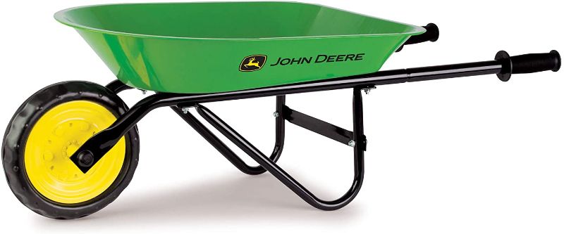 Photo 1 of John Deere Farm Toys Steel Wheelbarrow for Kids Aged 2 Years and Up, 34 Inch, Green
