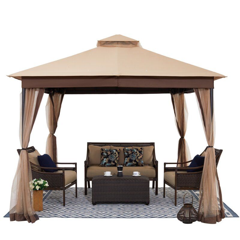 Photo 1 of 10 Ft. W X 10Ft. D Steel Patio Gazebo With Netting
