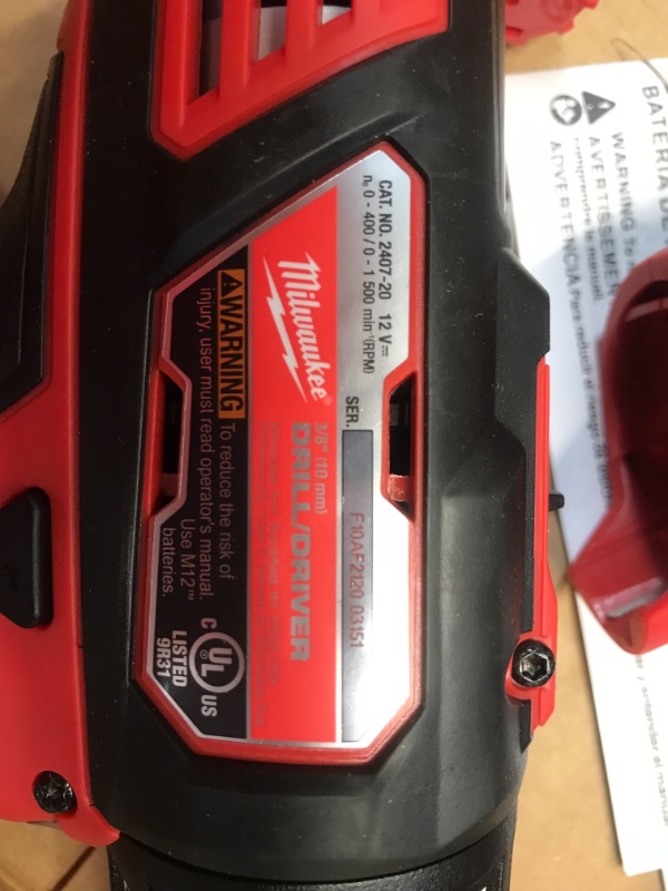 Photo 6 of Milwaukee
M12 12-Volt Lithium-Ion Cordless Drill Driver/Impact Driver Combo Kit w/ Two 1.5Ah Batteries, Charger Tool Bag (2-Tool)