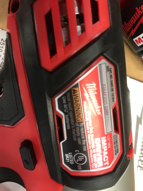 Photo 5 of Milwaukee
M12 12-Volt Lithium-Ion Cordless Drill Driver/Impact Driver Combo Kit w/ Two 1.5Ah Batteries, Charger Tool Bag (2-Tool)