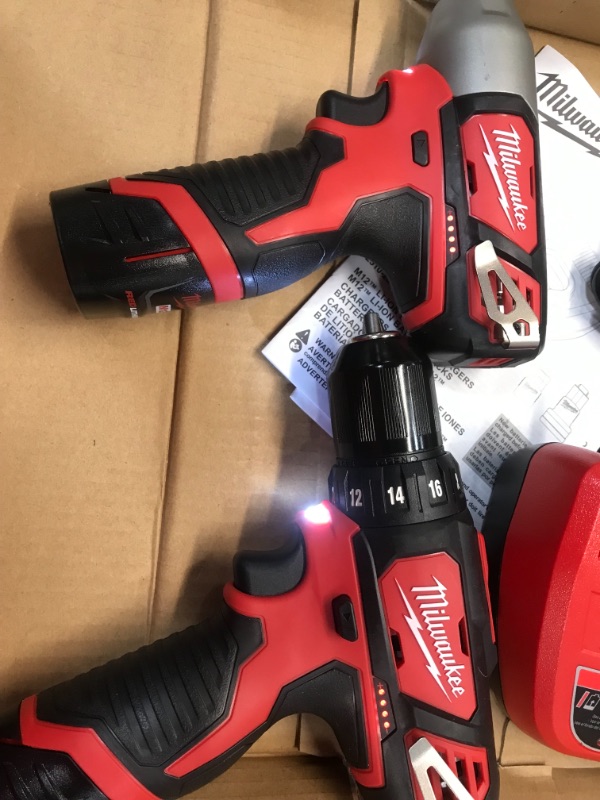 Photo 3 of Milwaukee
M12 12-Volt Lithium-Ion Cordless Drill Driver/Impact Driver Combo Kit w/ Two 1.5Ah Batteries, Charger Tool Bag (2-Tool)