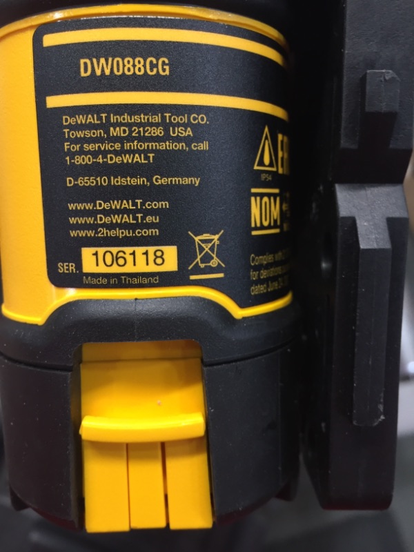 Photo 2 of DEWALT
165 ft. Green Self-Leveling Cross Line Laser Level with (3) AAA Batteries & Case