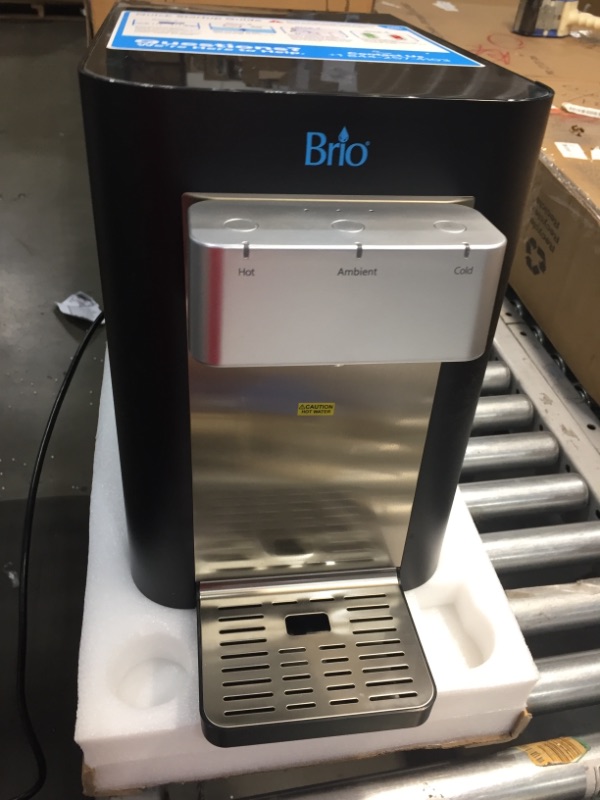 Photo 2 of Missing components***
Brio Self-Cleaning Countertop Bottleless Water Cooler Dispenser - with 2-Stage Water Filter and Installation Kit, Tri Temp Dispense, UV Cleaning - Black
