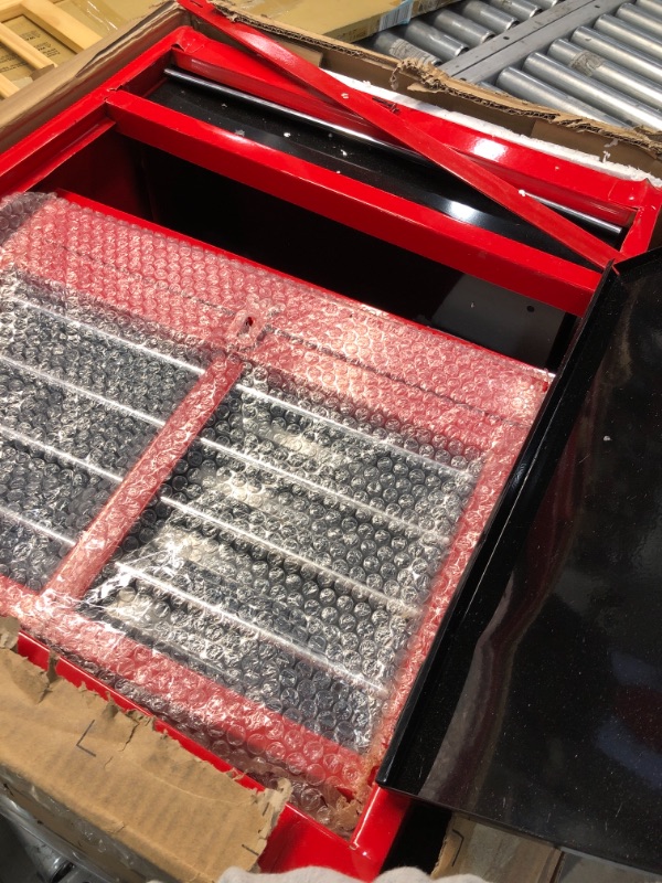 Photo 4 of  Rolling Tool Chest, Tool Storage Box, Removable Tool Cabinet, Sliding Metal Organizer w/Lockable Drawers (Red+Black)