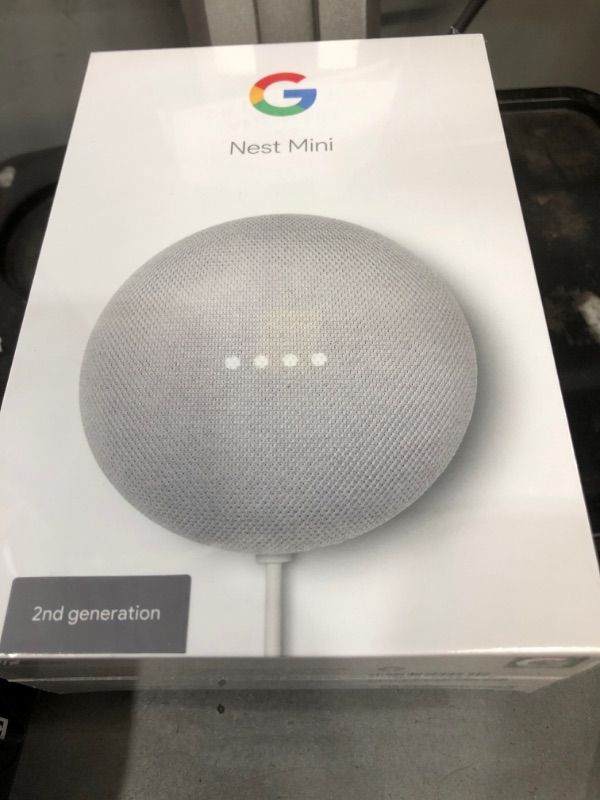 Photo 2 of Google Nest Mini - Gen 2 - Smart Speaker - Wi-Fi, Bluetooth - Chalk
