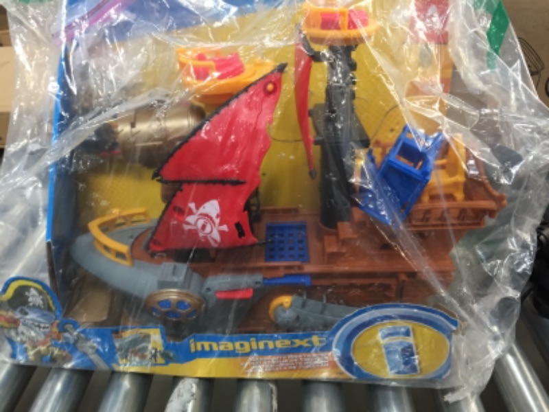 Photo 2 of Fisher-Price Imaginext Shark Bite Pirate Ship, Playset with Pirate Figures and Accessories for Preschool Kids Ages 3 to 8 Years
