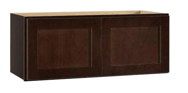 Photo 1 of 
Hampton Bay
Shaker Assembled 30x12x12 in. Wall Bridge Kitchen Cabinet in Java