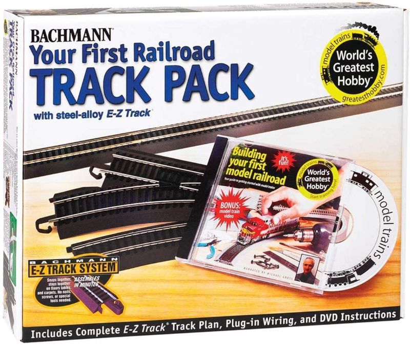 Photo 1 of Bachmann Trains Snap-Fit E-Z TRACK WORLD’S GREATEST HOBBY TRACK PACK - Steel Alloy Rail With Black Roadbed - HO Scale , White
