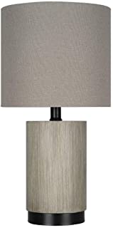 Photo 1 of *READ BELOW**  Amazon Brand – Rivet Scandinavian Style Wood Table Lamp with Marble Base, LED Bulb and Grey Shade Included, 17.5"H, Grey/Black
