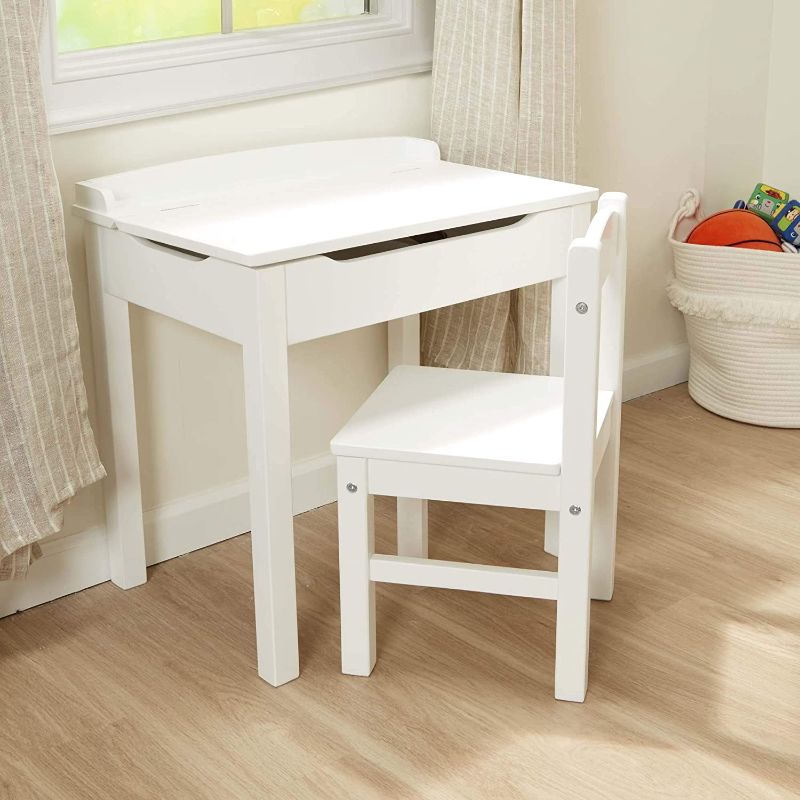 Photo 1 of *READ BELOW** Melissa & Doug Wooden Lift-Top Desk & Chair - White
