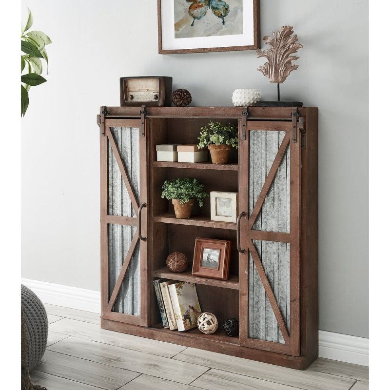 Photo 1 of *READ BELOW** FirsTime & Co. Westerly Farmhouse Barn Door Cabinet, American Crafted, Rustic Brown, 34 X 5.5 X 33 Inches (70118)
