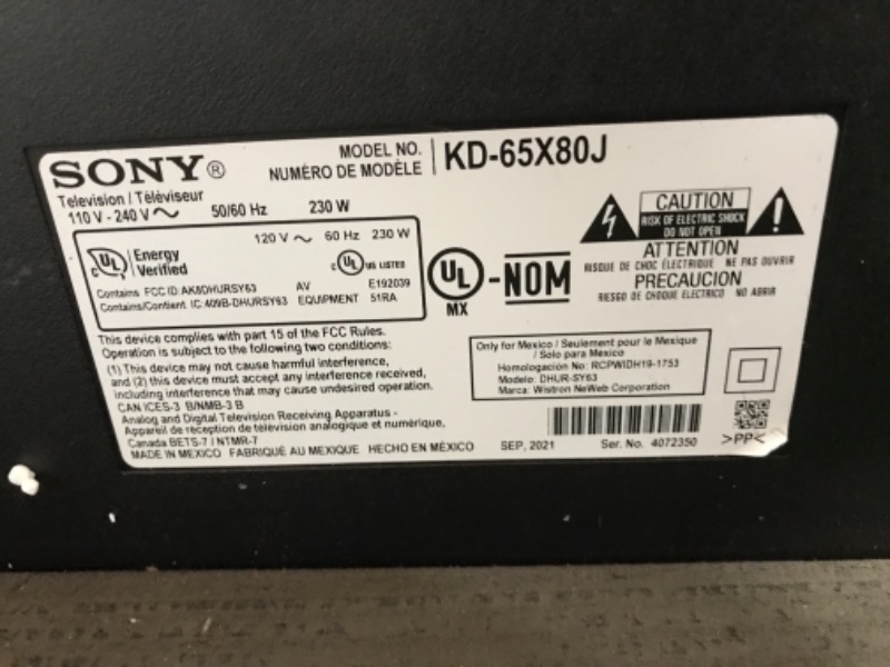 Photo 5 of **NO SOUND** Sony KD65X80J 65-Inch LED 4K UHD Smart TV with Dolby Vision HDR Bundle in Black
