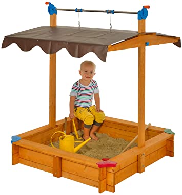 Photo 1 of Exaco Felix Adjustable Roof Sandbox, 40 x 51 inches, Orange-brown
