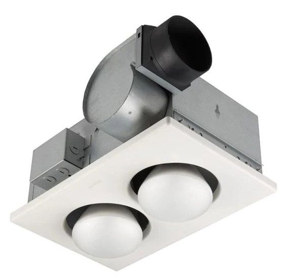 Photo 1 of (DOES NOT INCLUDE LIGHT BULBS) 
70 CFM Ceiling Bathroom Exhaust Fan with Infrared Heater and Light
