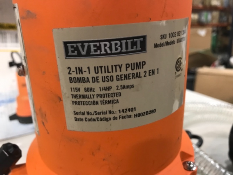 Photo 3 of 1/4 HP 2-in-1 Utility Pump
