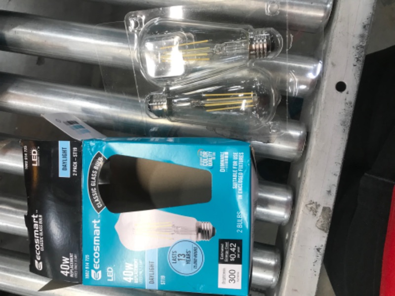 Photo 2 of 40-Watt Equivalent ST19 Dimmable Clear Glass Filament Vintage Edison LED Light Bulb Daylight (2-Pack) 3 PACKS