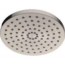 Photo 1 of 1-Spray 8 in. Single Wall Mount Fixed Shower Head in Brushed Nickel
