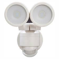 Photo 1 of 180° White Motion Activated Outdoor Integrated LED Flood Light Twin Head
