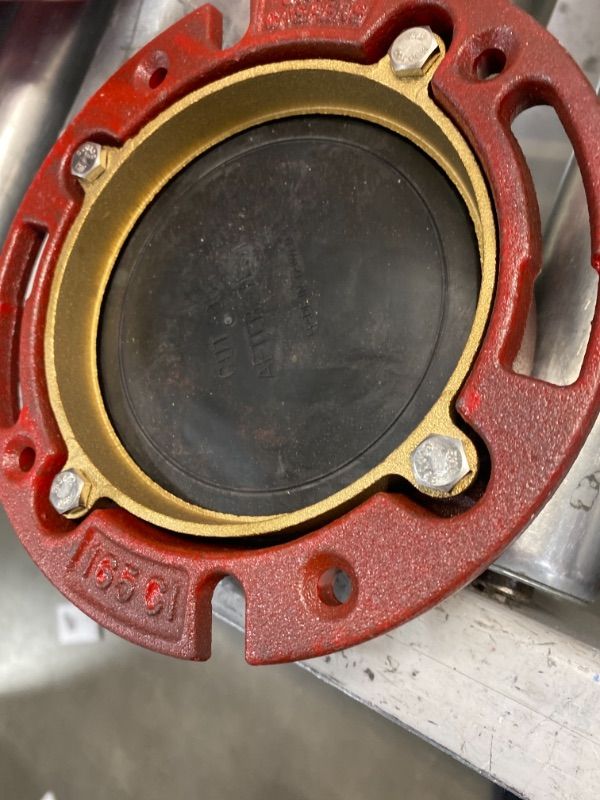 Photo 1 of 4 in. Cast Iron Closed Toilet Flange with Test Cap

