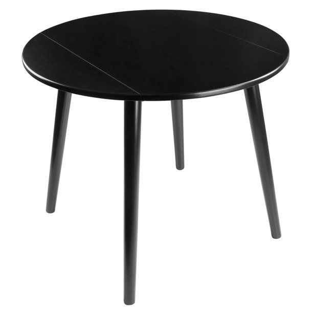 Photo 1 of 36" Moreno Round Drop Leaf Dining Table Black - Winsome
