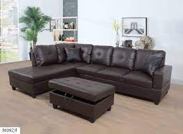 Photo 1 of 3 PC Sectional Sofa Set, (Brown) Faux Leather Lift -Facing Chaise ( Box 1 of A set) 