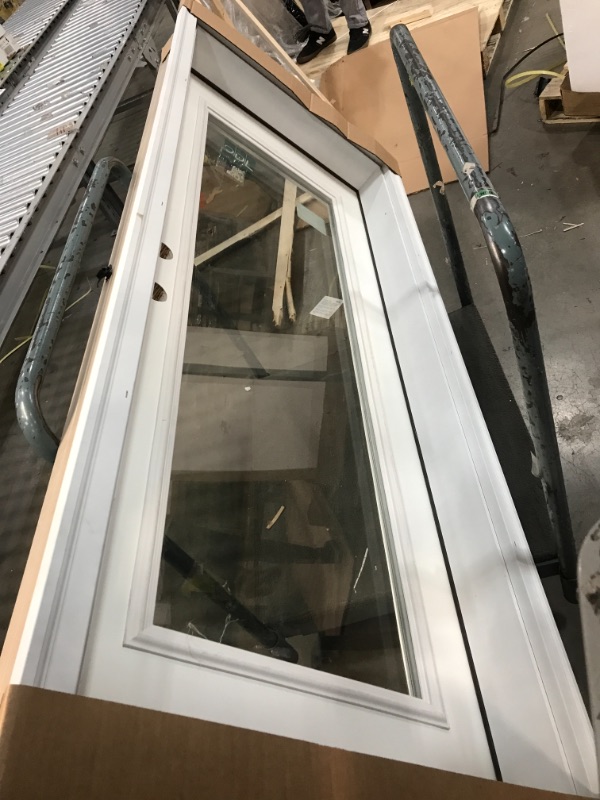 Photo 4 of 30 in. x 80 in. Right-Hand Inswing Full-Lite Clear Low-E Primed Fiberglass Smooth Prehung Front Door on 6-9/16 in. Frame