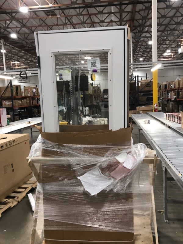 Photo 2 of 30 in. x 80 in. Right-Hand Inswing Full-Lite Clear Low-E Primed Fiberglass Smooth Prehung Front Door on 6-9/16 in. Frame