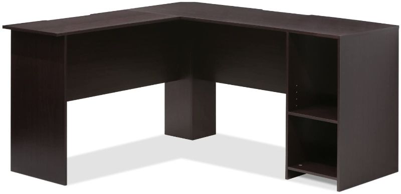 Photo 1 of (Incomplete - Parts Only) FURINNO Indo L-Shaped Desk with Bookshelves, Espresso

