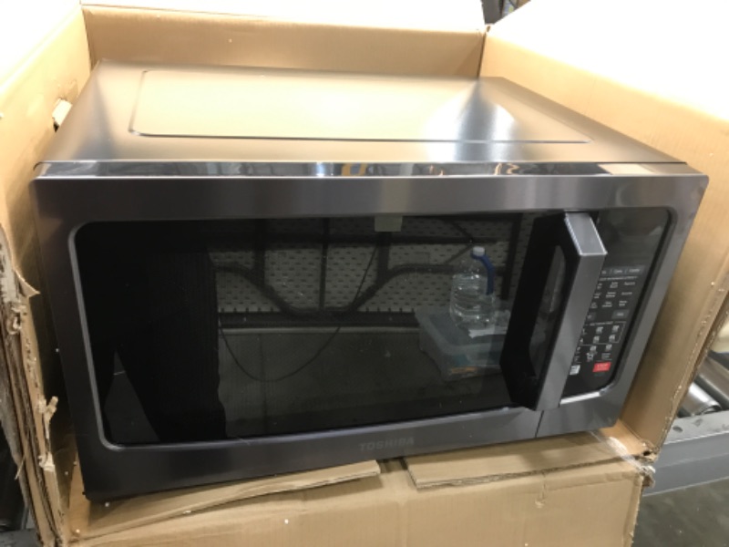 Photo 2 of Toshiba EC042A5C-BS Countertop Microwave Oven with Convection, Smart Sensor, Sound On/Off Function and LCD Display, 1.5 CU.FT, Black Stainless Steel
