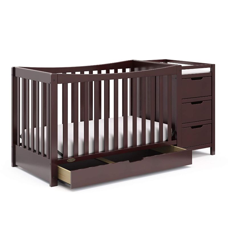 Photo 1 of **PARTS ONLY ** Graco Remi Convertible Crib with Drawer and Changer (Espresso) - JPMA Certified, Attached Changing Table with 3 Drawers, 2 Shelves, and Water-Resistant Changing Pad
