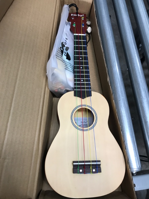 Photo 2 of  Soprano Ukulele Bundle with Strings, Strap,  - 21-Inch Sapele