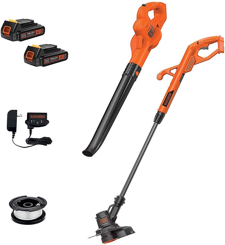 Photo 1 of BLACK+DECKER 20V MAX* POWERCONNECT 10 in. 2in1 Cordless String Trimmer/Edger + Sweeper Combo Kit