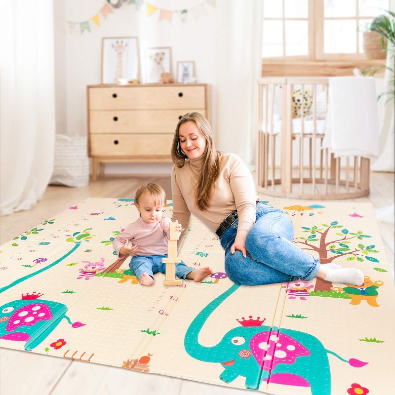 Photo 1 of (STOCK IMAGE FOR REFERENCE ONLY NOT EXACT ITEM)
Play Mat Foldable Playmat Extra Large Foam Mat Reversible Baby Crawling Mat Room Decor Transforms into Large Fun Activity Gym Mat for Yoga or Crawling Waterproof for Kids Toddler Infants
