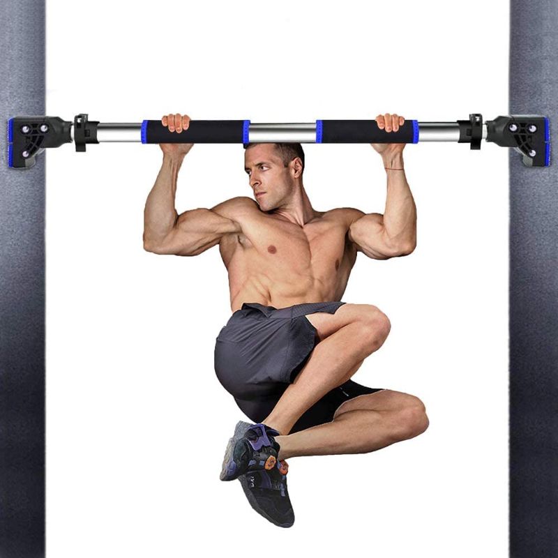 Photo 1 of Chin up Bar Doorway Pull Up Bar No Screw Installation Exercise Bar with Locking Mechanism, Workout Bar with Ajustable Width for Home Gym Exercise Fitness
