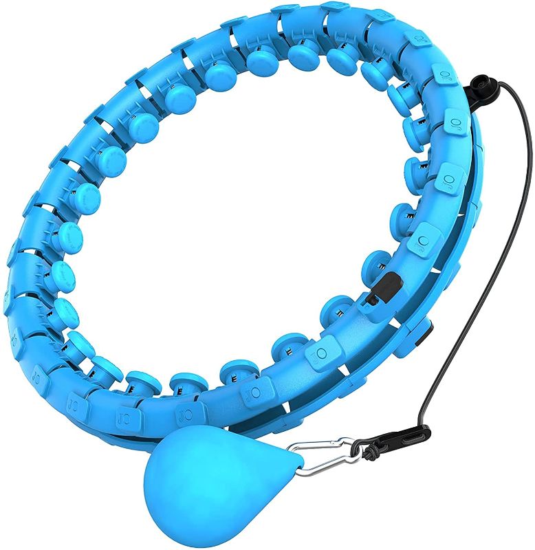 Photo 1 of Weighted Fit Hoop for Adults Weight Loss, 24 Detachable Knots, Blue