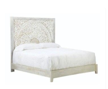 Photo 1 of *****BOX  1 OF 3***** ) Chennai Whitewash Queen Bed (INCOMPLETE )