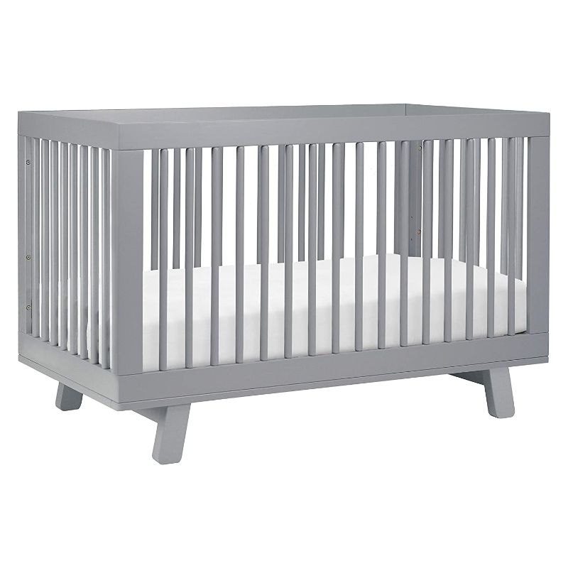 Photo 1 of Babyletto Hudson 3-in-1 Convertible Crib with Toddler Bed Conversion Kit in Grey, Greenguard Gold Certified
