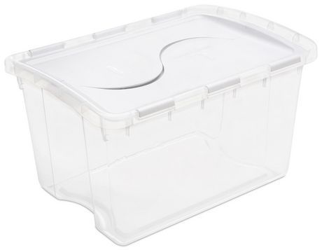 Photo 1 of ***SET OF 3**Sterilite 48 Qt. Hinged Lid Storage Box White
