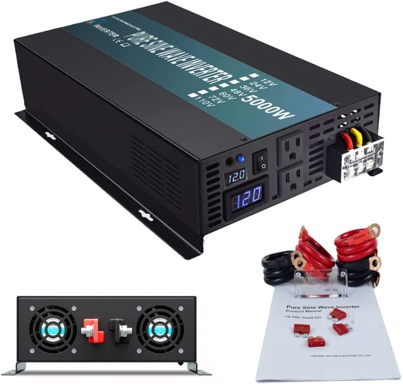 Photo 1 of WZRELB RBP-500012S Pure Sine Wave 5000W 12V Power Inverter DC to AC Power - Solar, RV
