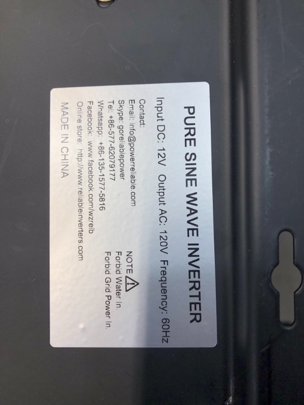 Photo 3 of WZRELB RBP-500012S Pure Sine Wave 5000W 12V Power Inverter DC to AC Power - Solar, RV
