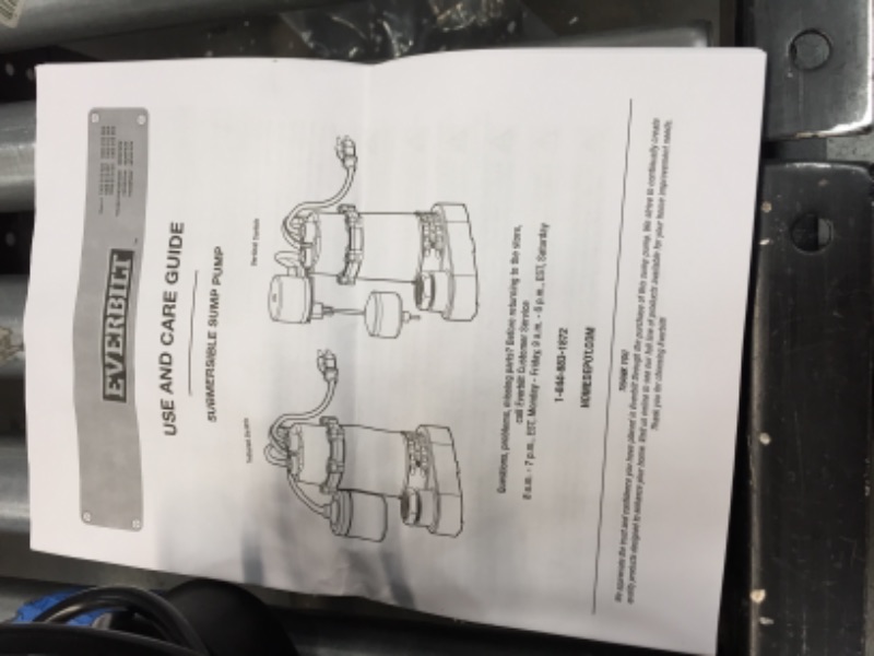 Photo 2 of EVERBILT 1/4 HP Aluminum Sump Pump Tether Switch