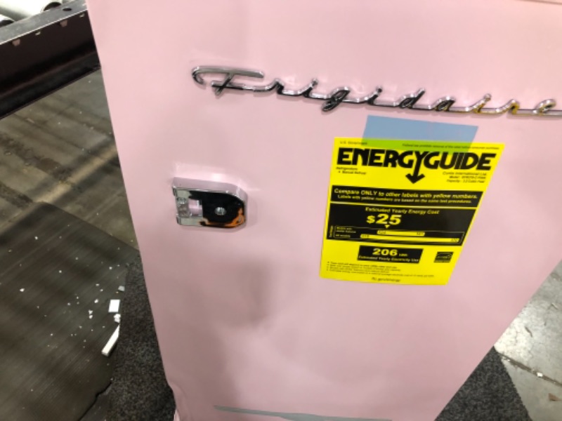 Photo 2 of 
FRIGIDAIRE EFR376 Retro Bar Fridge Refrigerator with Side Bottle Opener, 3.2 cu. Ft, Pink