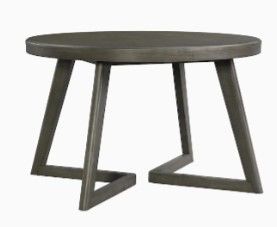 Photo 1 of  Hudson Gray Round Contemporary/Modern Dining Table, Wood with Gray Wood Base
