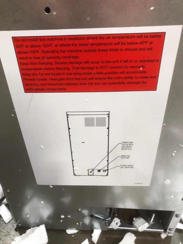 Photo 7 of Scotsman CU50GA Undercounter Ice Maker, Gourmet Cube, Air Cooled, Gravity Drain with Cord, 115V/60/1-ph, 14.4 Amp (15 Amp Circuit Required), 14.9" Width x 22" Diameter x 34.4" Height
