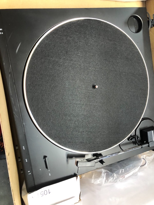 Photo 5 of **parts only** Audio-Technica AT-LP60X-BK Fully Automatic Belt-Drive Stereo Turntable, Black, Hi-Fi, 2 Speed, Dust Cover, Anti-Resonance, Die-Cast Aluminum Platter
