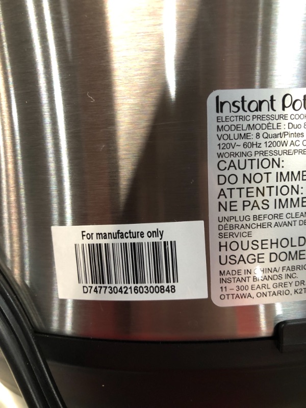 Photo 4 of Instant Pot DUO80 7-in-1 Programmable Pressure Cooker 8-Qt.
