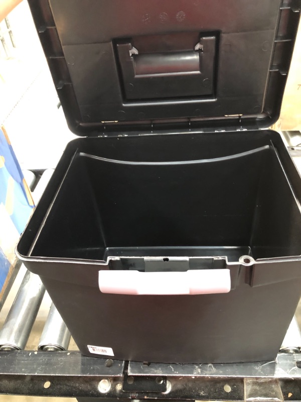 Photo 1 of Storex Portable File Box with Lockable Lid - Black with Clear Top